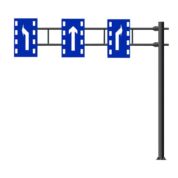 China Europe Standard Aluminum Metal Traffic Road Signal Plate with Poles China Portal Frame Post Traffic Sign Post